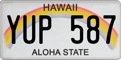 HI license plate YUP587