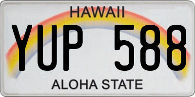 HI license plate YUP588