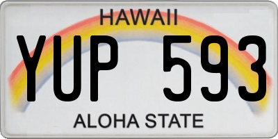 HI license plate YUP593