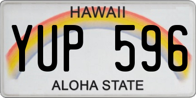 HI license plate YUP596