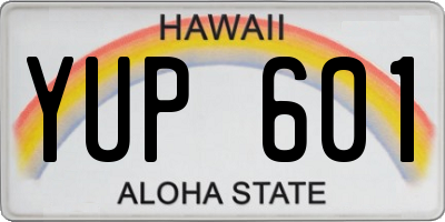 HI license plate YUP601