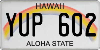 HI license plate YUP602