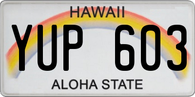 HI license plate YUP603