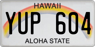 HI license plate YUP604