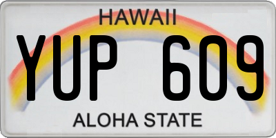 HI license plate YUP609
