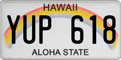 HI license plate YUP618