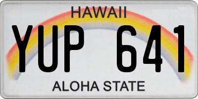 HI license plate YUP641