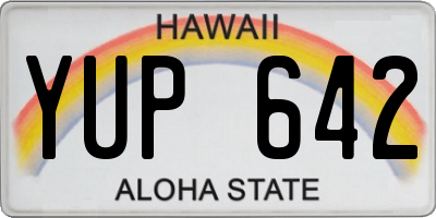 HI license plate YUP642