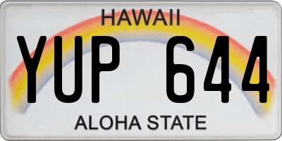 HI license plate YUP644