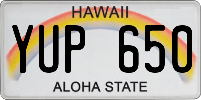 HI license plate YUP650