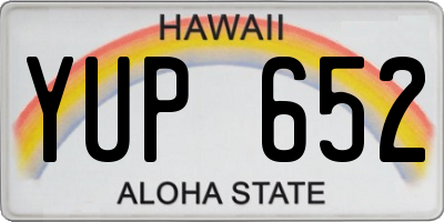 HI license plate YUP652