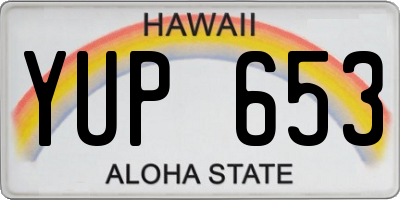 HI license plate YUP653