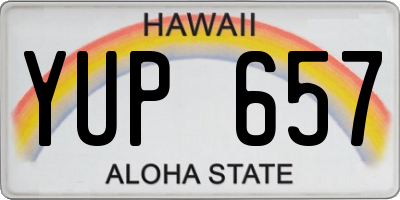 HI license plate YUP657