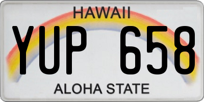 HI license plate YUP658