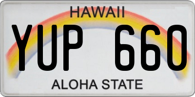 HI license plate YUP660