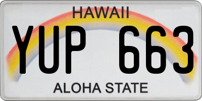 HI license plate YUP663