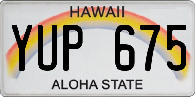 HI license plate YUP675