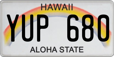 HI license plate YUP680