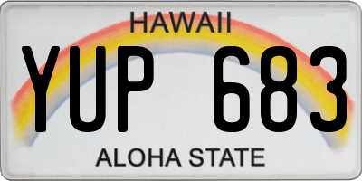 HI license plate YUP683