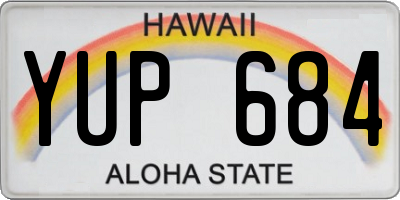 HI license plate YUP684