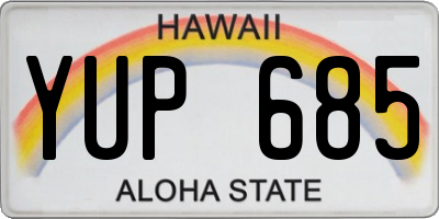HI license plate YUP685