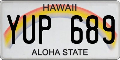 HI license plate YUP689