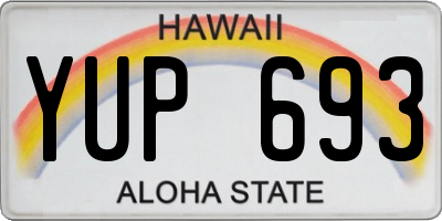 HI license plate YUP693