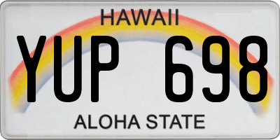 HI license plate YUP698