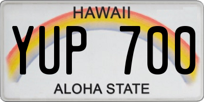 HI license plate YUP700