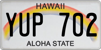HI license plate YUP702