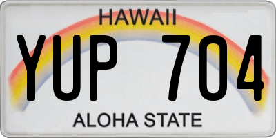 HI license plate YUP704