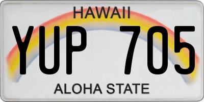 HI license plate YUP705