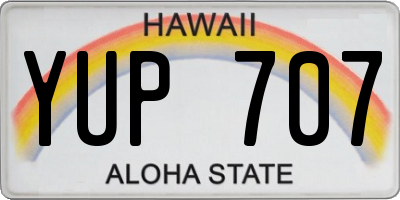 HI license plate YUP707