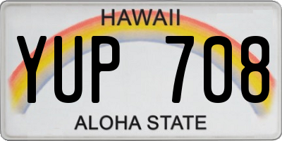HI license plate YUP708