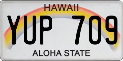 HI license plate YUP709