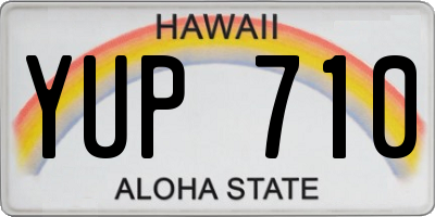 HI license plate YUP710