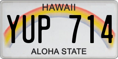 HI license plate YUP714