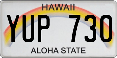 HI license plate YUP730