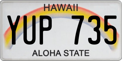 HI license plate YUP735
