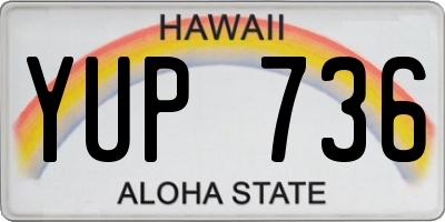 HI license plate YUP736