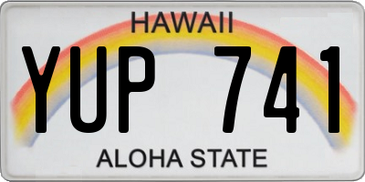 HI license plate YUP741