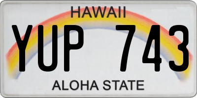 HI license plate YUP743