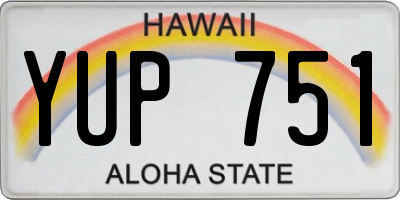 HI license plate YUP751