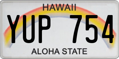 HI license plate YUP754