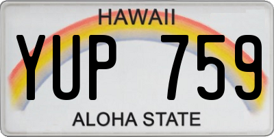 HI license plate YUP759
