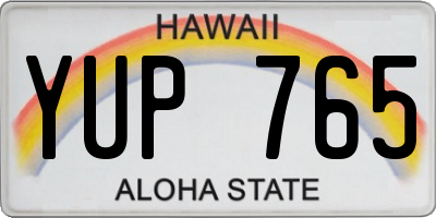 HI license plate YUP765