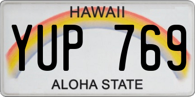 HI license plate YUP769