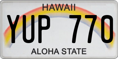 HI license plate YUP770