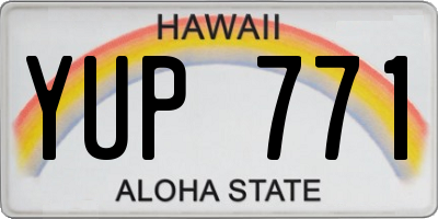 HI license plate YUP771