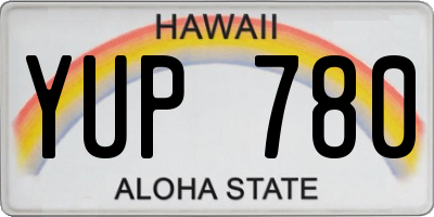 HI license plate YUP780